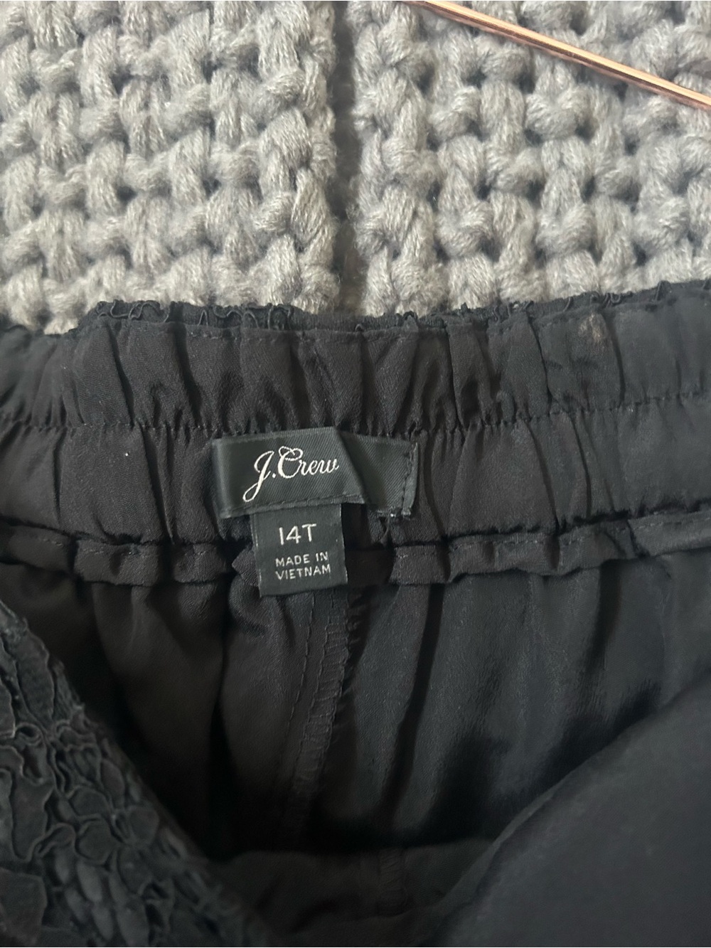 J. Crew Black Women’s Elastic-Waist lacy pants